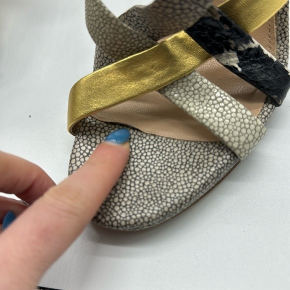 Diane Von Furstenberg Ibiza Sandal Clear Snakeskin Heels Size 6 - Picture 11 of 14